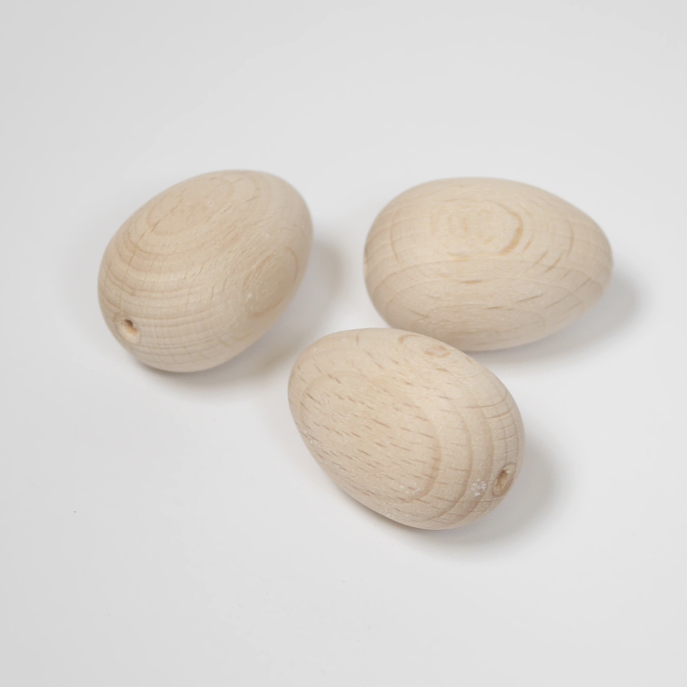 Eier aus Holz klein 5 Stück, Rohholz Eier zum Basteln