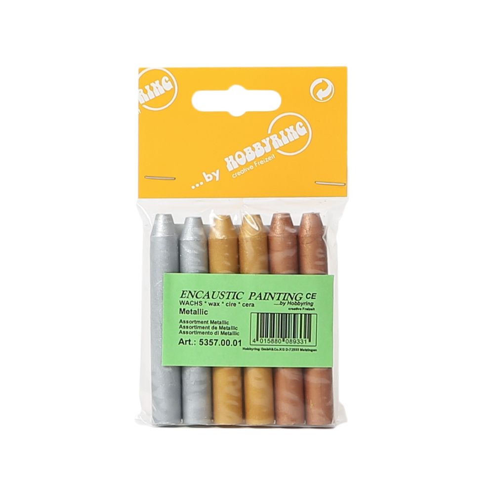 Encaustic Wachsstifte - Set Metallicfarben