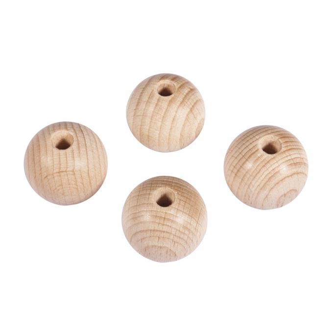 Rohholz-Kugeln, durchgebohrt 30 mm