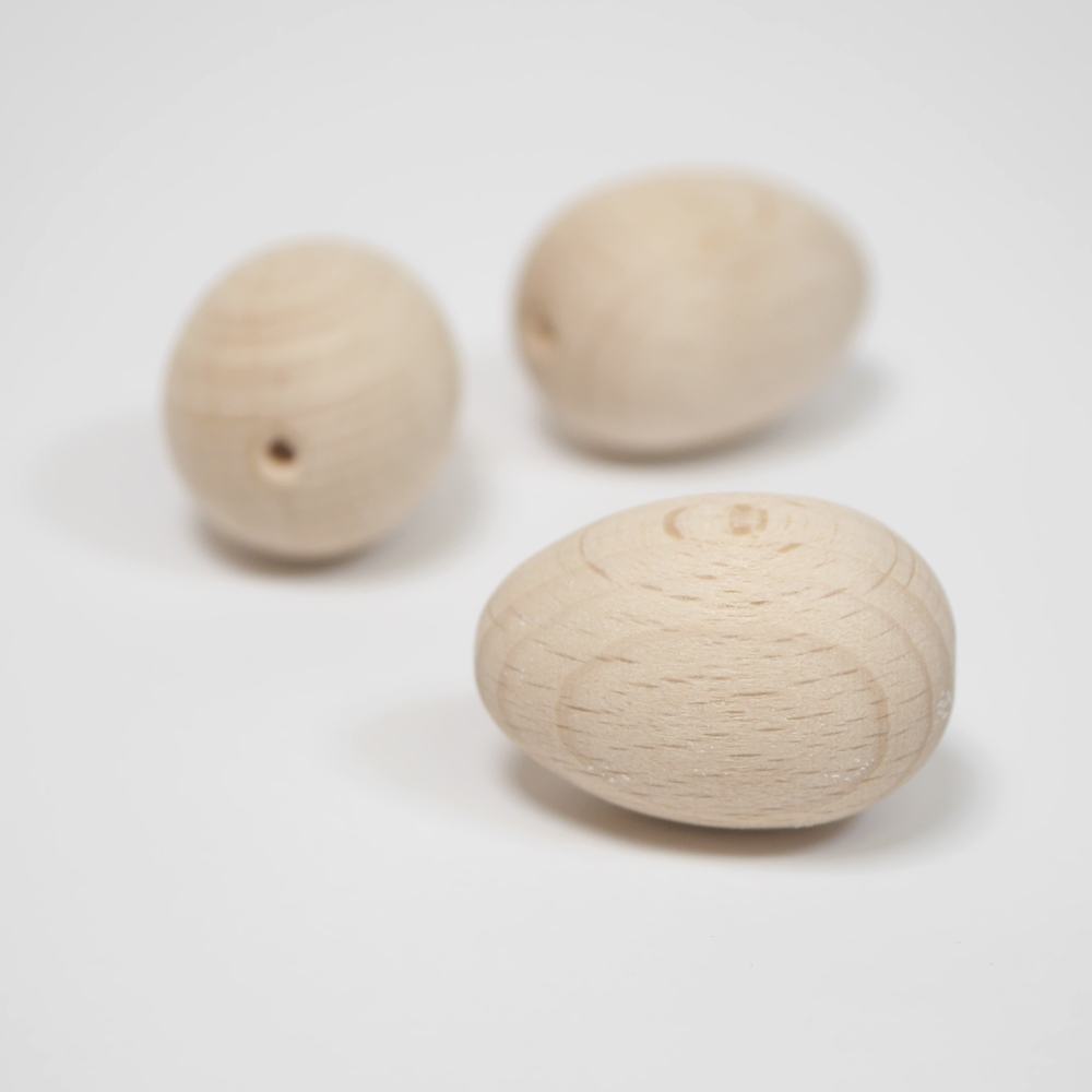 Eier aus Holz klein 5 Stück, Rohholz Eier zum Basteln